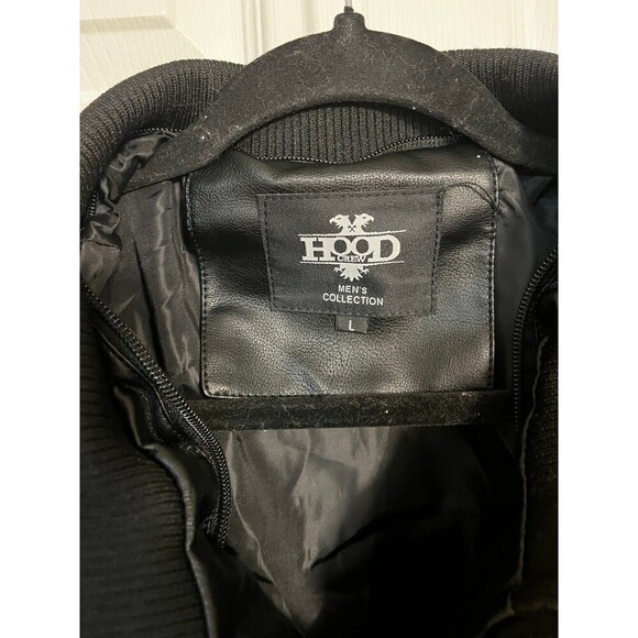Hood Crew Men’s Leather Bomber and Motorcycle Jacket - Picture 2 of 5